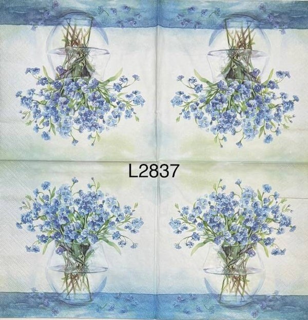 Flowers (L2837) - Blue Flowers in a Glass Vase