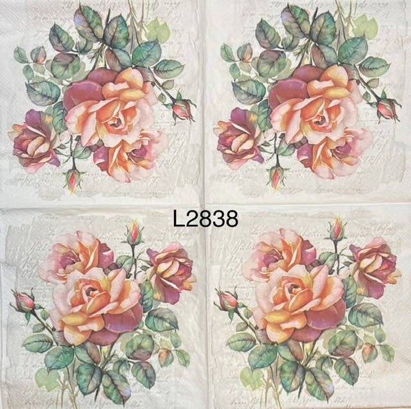 Flowers (L2838) - Large Pink Roses and Buds