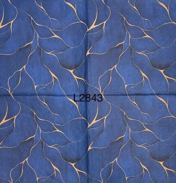 Designs (L2843) - Royal Blue and Gold Swirls