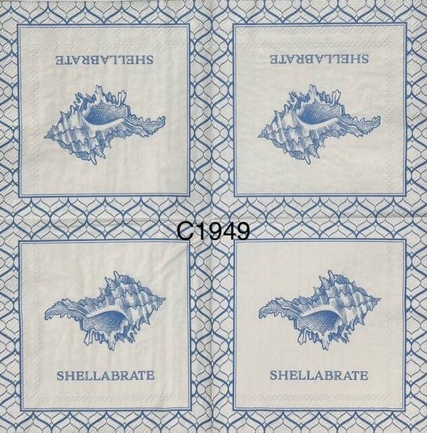 Beach (C1949) - Shellabrate Blue and White Shell