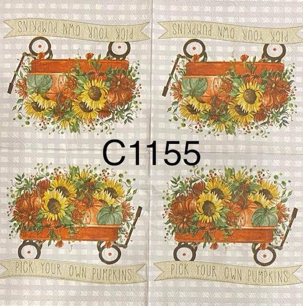 Fall (C1155) - Wagon Filled with Sunflowers