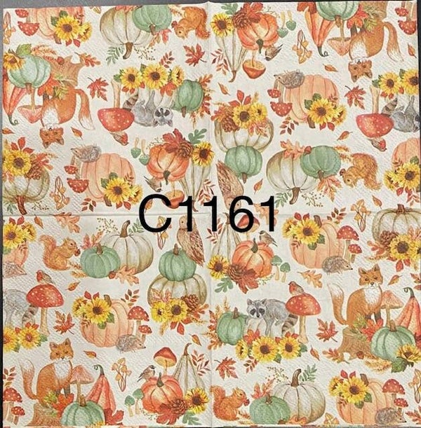 Fall (C1161) - Pumpkins, Fox, Squirrels and Mushrooms