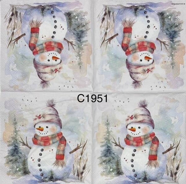 Christmas (C1951) - Snowman Outside with Tree