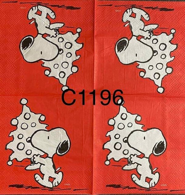 Snoopy (C1196) - Snoopy Carrying a Tree - Christmas