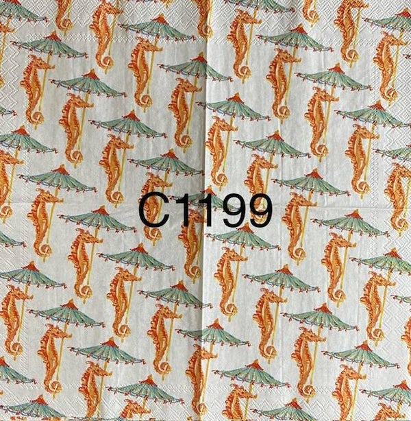 Beach (C1199) - Seahorse Holding Umbrella