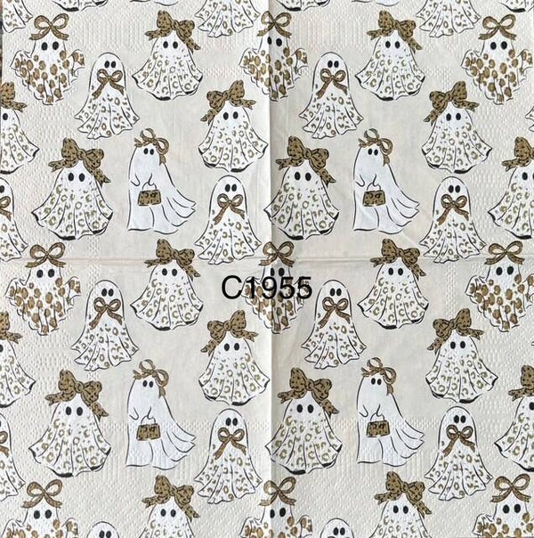 Halloween (C1955) - White Ghost with Gold and Black Designs on Body and Hair