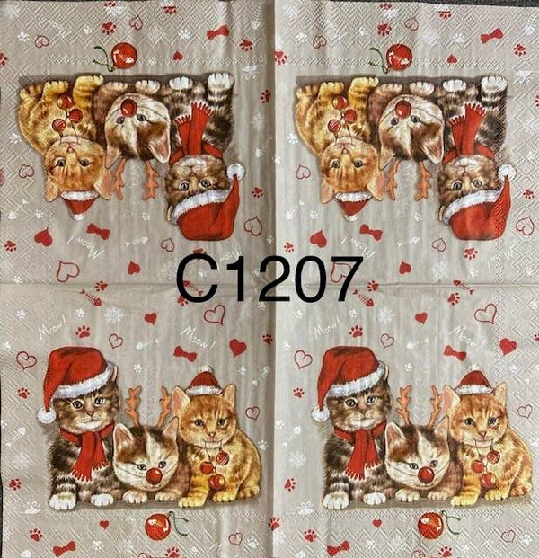 Cats (C1207) - Christmas Cats with Hats