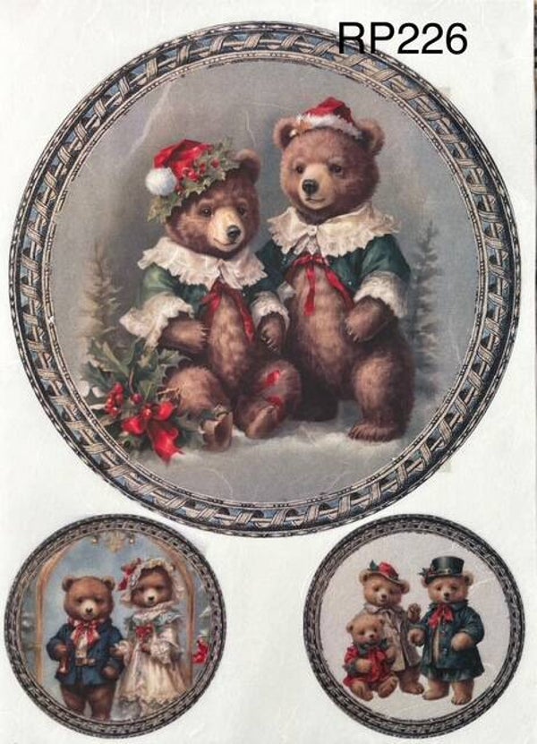 Christmas (RP226) - Teddy Bear Couples Dressed in Holiday Clothes