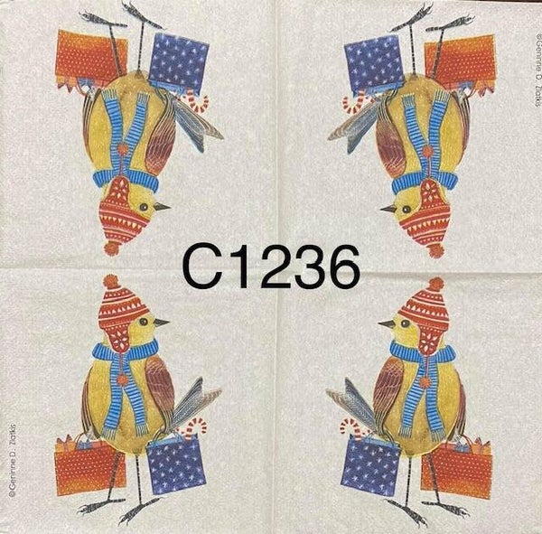 Birds (C1236) - Bird with Hat and Carrying Presents