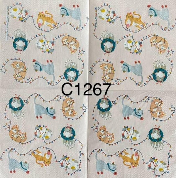 Cats (C1267) - Cats with String of Lights