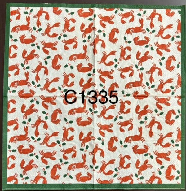 Christmas (C1335) - Red Crabs with Holly