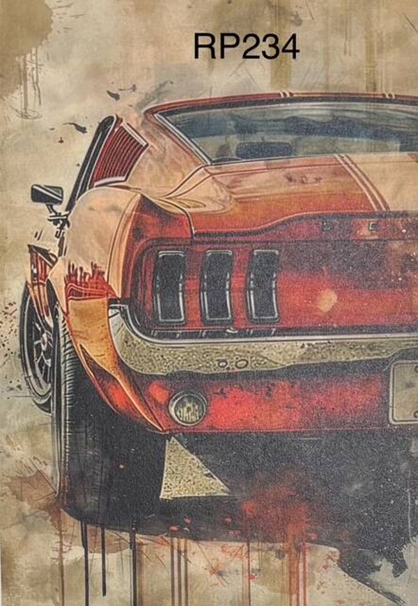 Vehicles (RP234) - Watercolor Orange Muscle Car