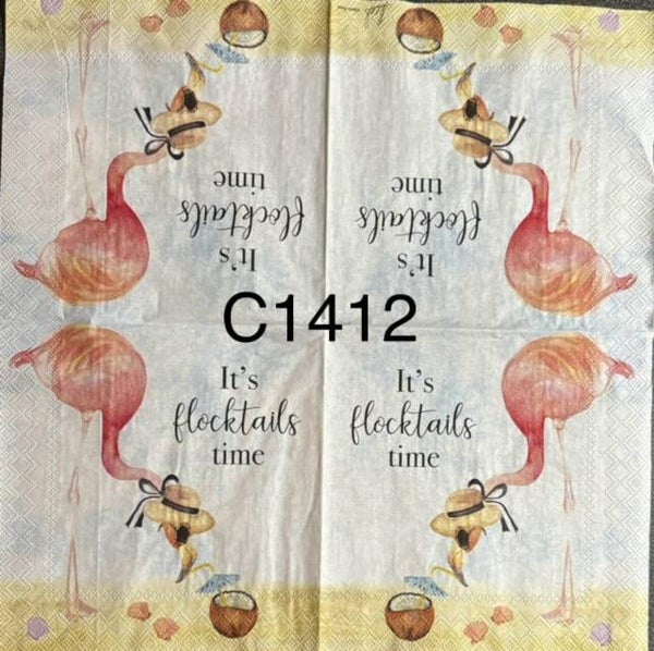 Funny (C1412) - It's Flocktails Time Flamingo