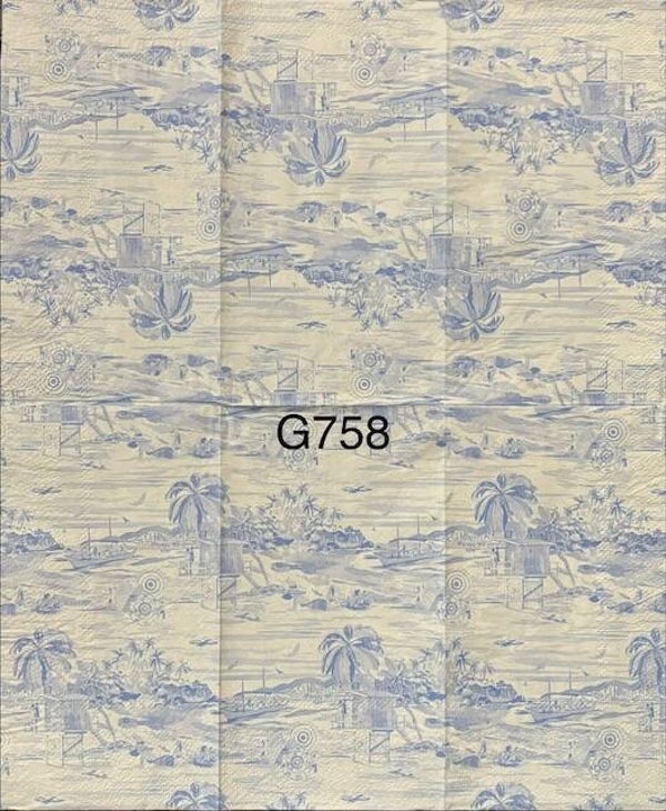 Scene (G758) - Baby Blue Beach Scene