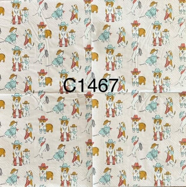 Dogs (C1467) - Dogs Wearing Cowboy Hats