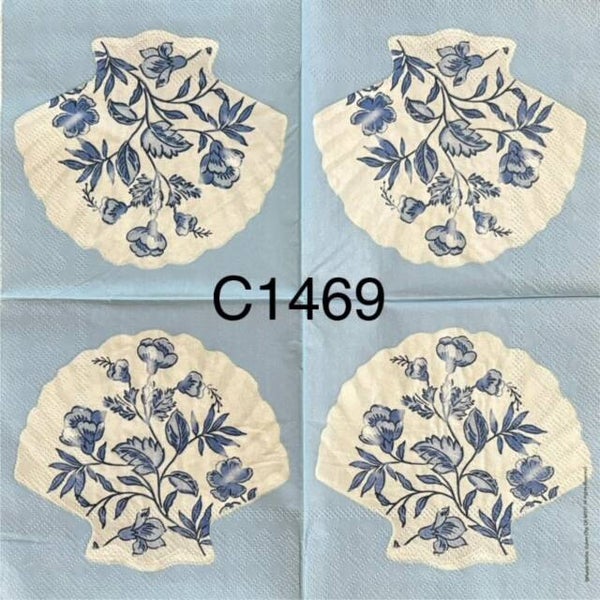 Beach (C1469) - Clam with Flower Design