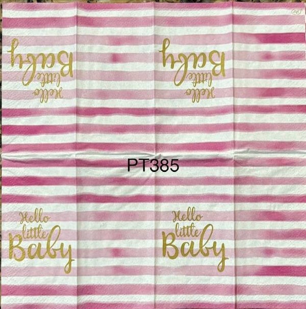 Baby (PT385) - Pink and White Stripes "Hello Little Baby"