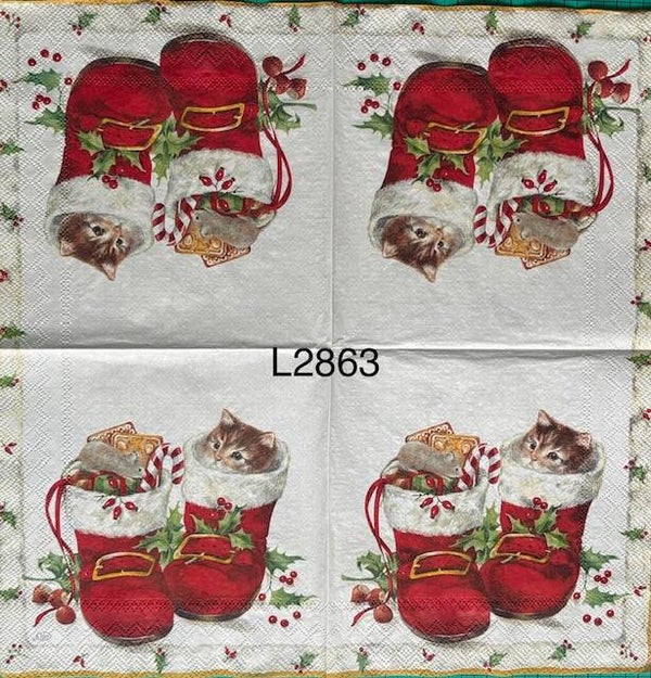 Christmas (L2863) - Kitten in Santa Boot