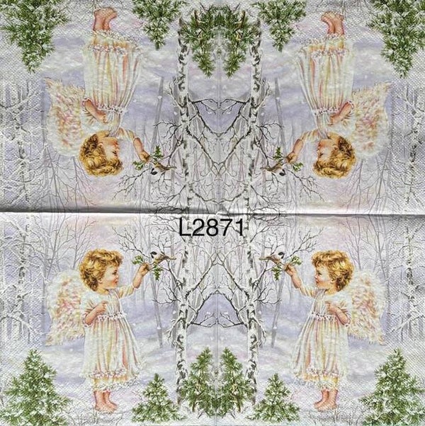 Christmas (L2871) - Little Girl Angel and Bird