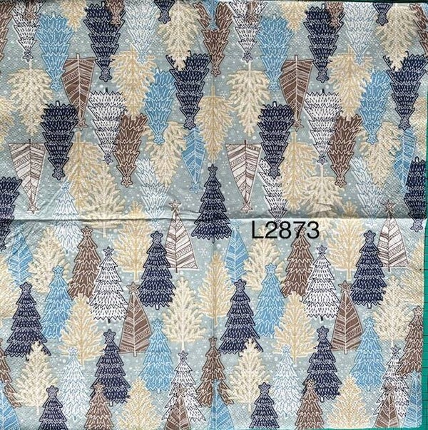 Christmas (L2873) - Shades of Blues and Browns Christmas Trees