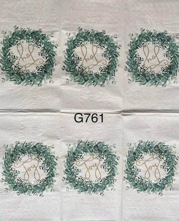 Christmas (G761) - Green Wreath with JOY in the Middle