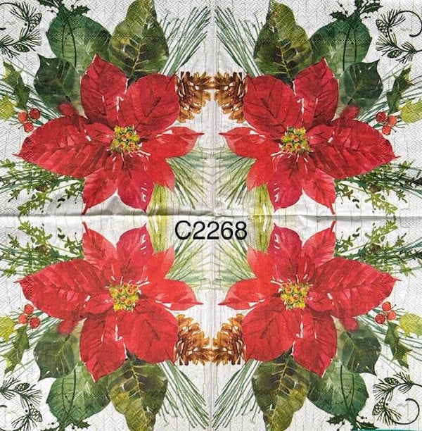 Christmas (C2268) - Red Poinsetta Flower