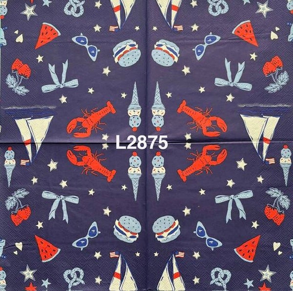 4th of July (L2875) - Lobster, Ice Cream Cone, Hamburger, Sailboat, etc...