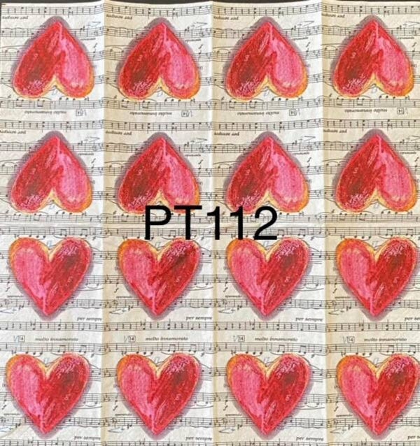 Valentines (PT112) - Hearts with Music Sheet