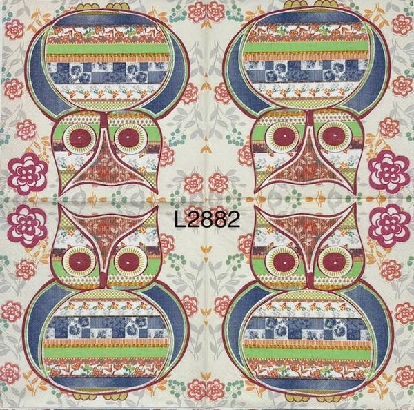 Birds (L2882) - Colorful Owl (Designs within the Owl)
