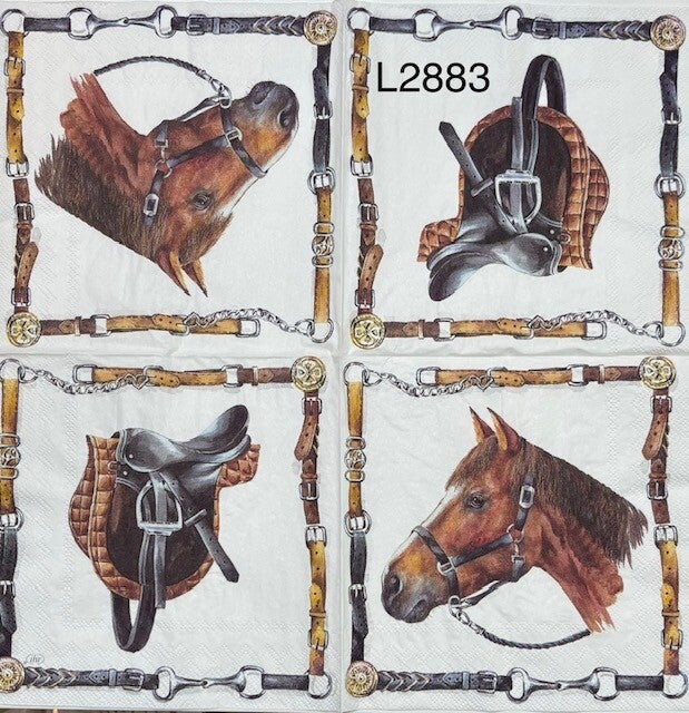 Horses (L2883) - Horse Head and Saddle