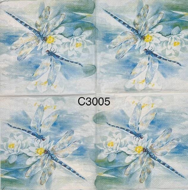 Animals (C3005) - Dragonflies with Lotus Flower