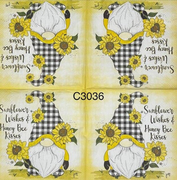 Gnomes (C3036) - Sunflower Wishes and Honey Bee Kisses