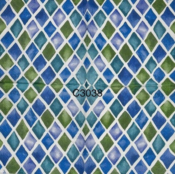 Design (C3038) - Blue and Green Diamonds