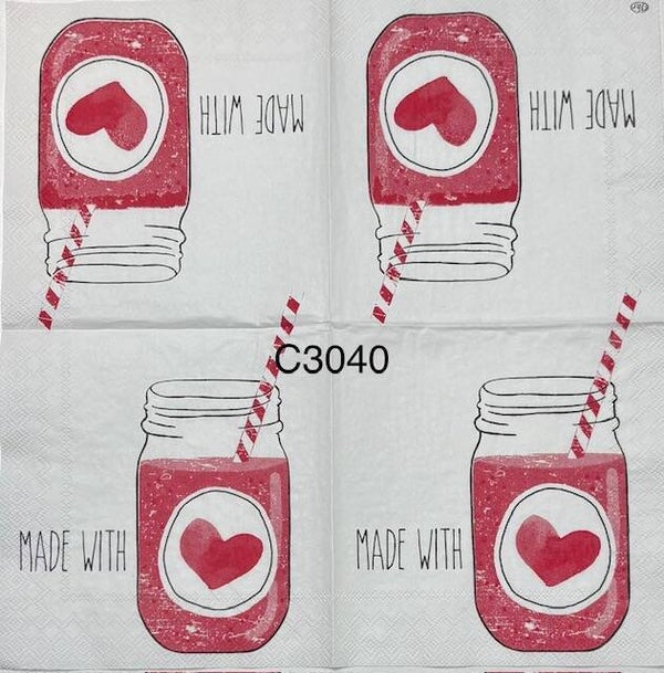 Valentines Day (C3040) - "Made with Love" Glass Filled with Juice