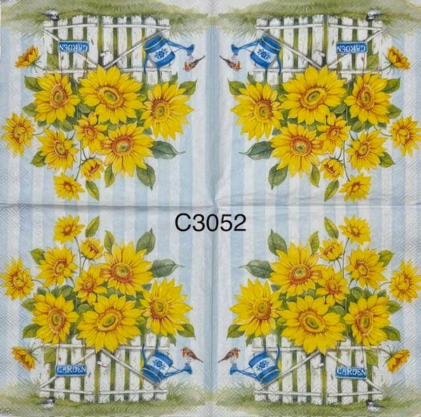Flowers (C3052) - Sunflowers Inside of a White Basket