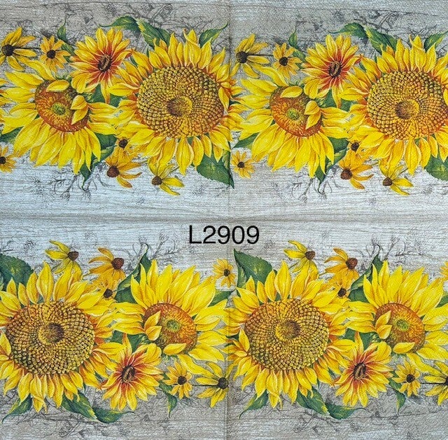 Sunflowers (L2909) - Sunflowers Against Wood