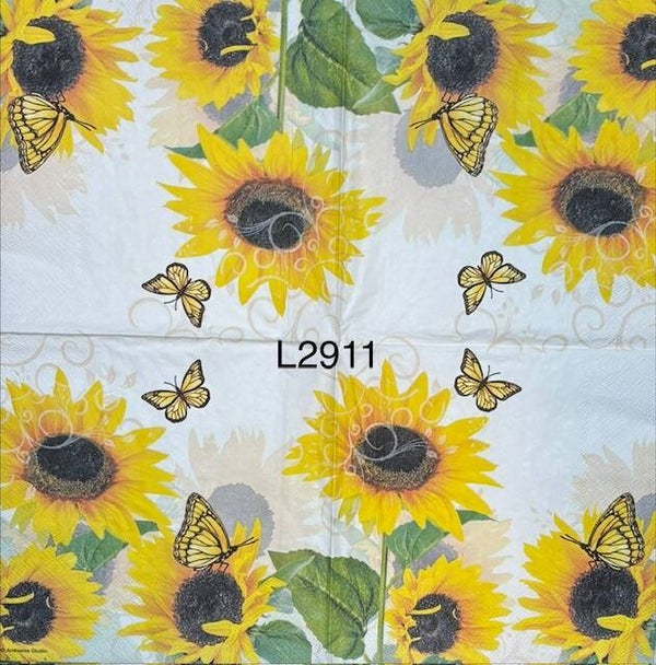 Sunflowers (L2911) - Sunflowers with Yellow Butterflies