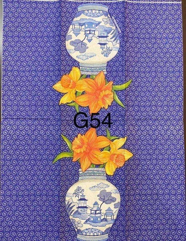 Flowers (G54) - Blue Vase with Yellow Flowers