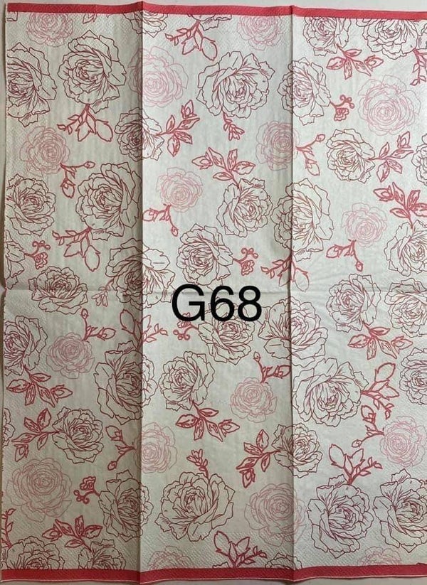 Flowers (G68) - Pink Outlined Roses