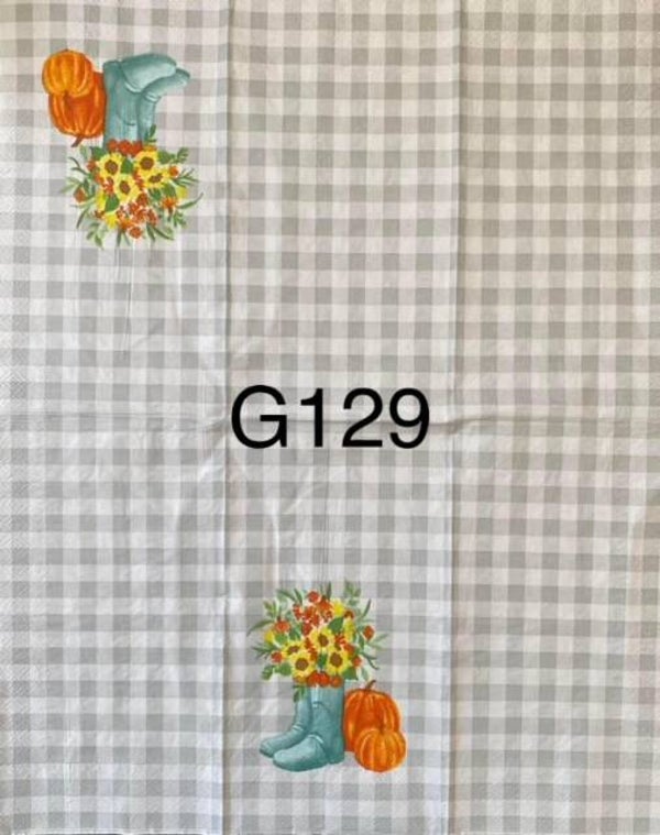 Bargain - Fall (G129) - Rain Boots with Sunflowers and Pumpkins