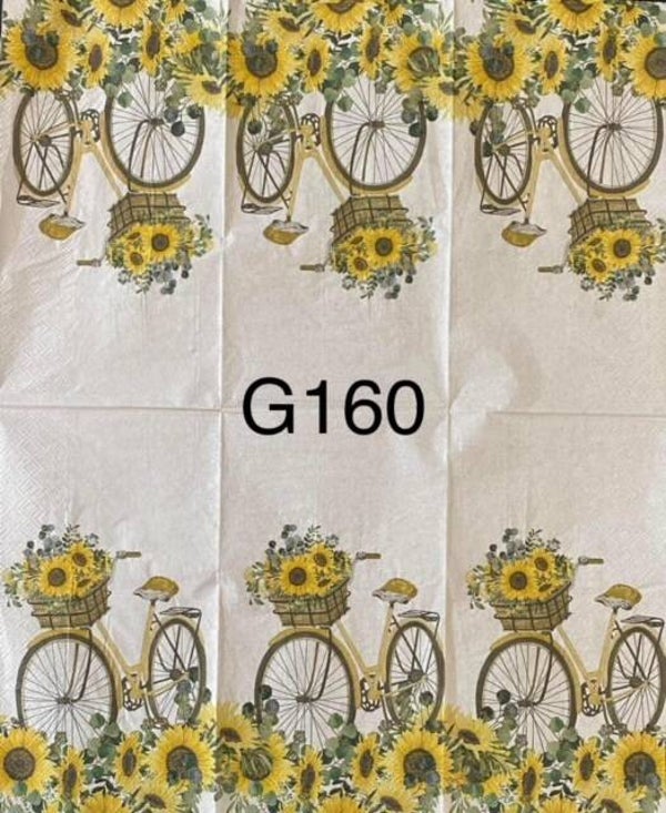 Bargain - Fall (G160) - Yellow Bicycle with Sunflowers