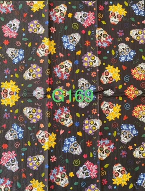 Halloween (G169) - Skeletons with Flowers on Head