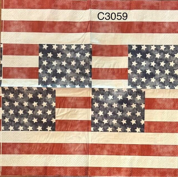 4th of July (C3059) - Vintage American Flag