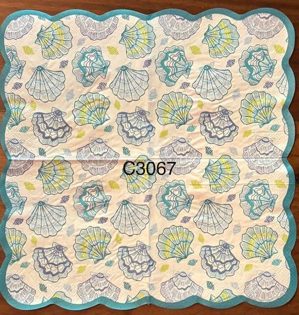 Beach (C3067) - Blue and Green Shells (Scallops)