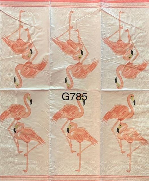 Birds (G785) - Two Flamingos on a Light Pink Background