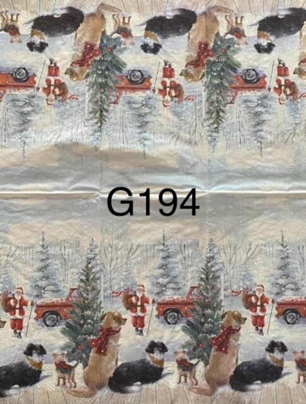 Dogs (G194) - Dogs Waiting on Santa - Christmas