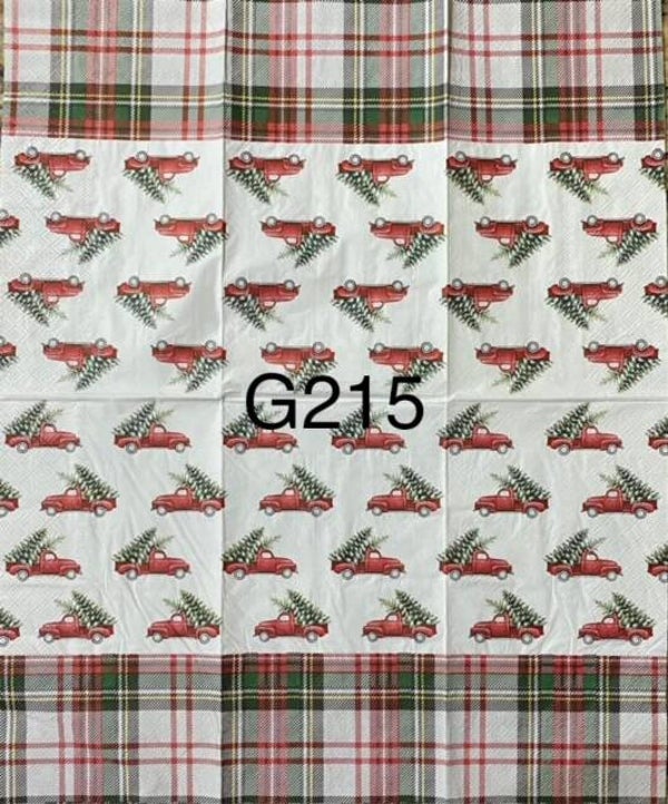 Christmas (G215) - Red Truck with Trees in Trunk