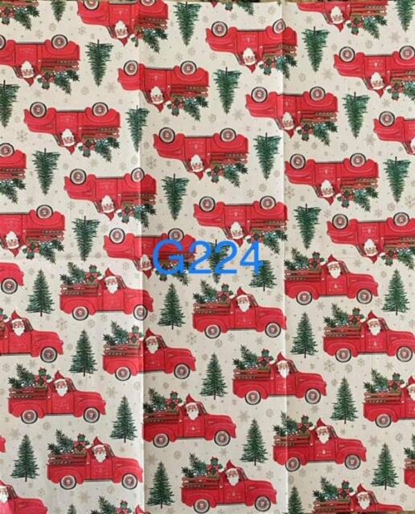 Christmas (G224) - Red Truck with Santa Driving