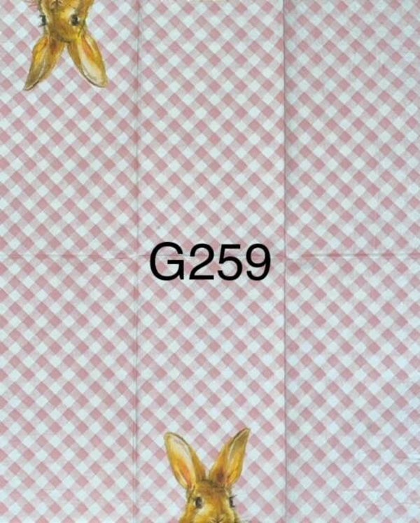 Easter (G259) - Bunny with Pink and White Check