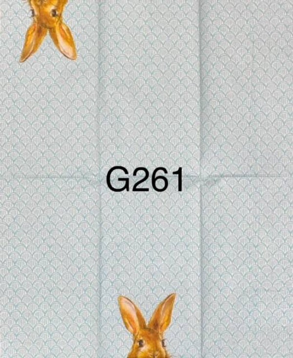 Easter (G261) - Bunny with Blue Fish Scales Background